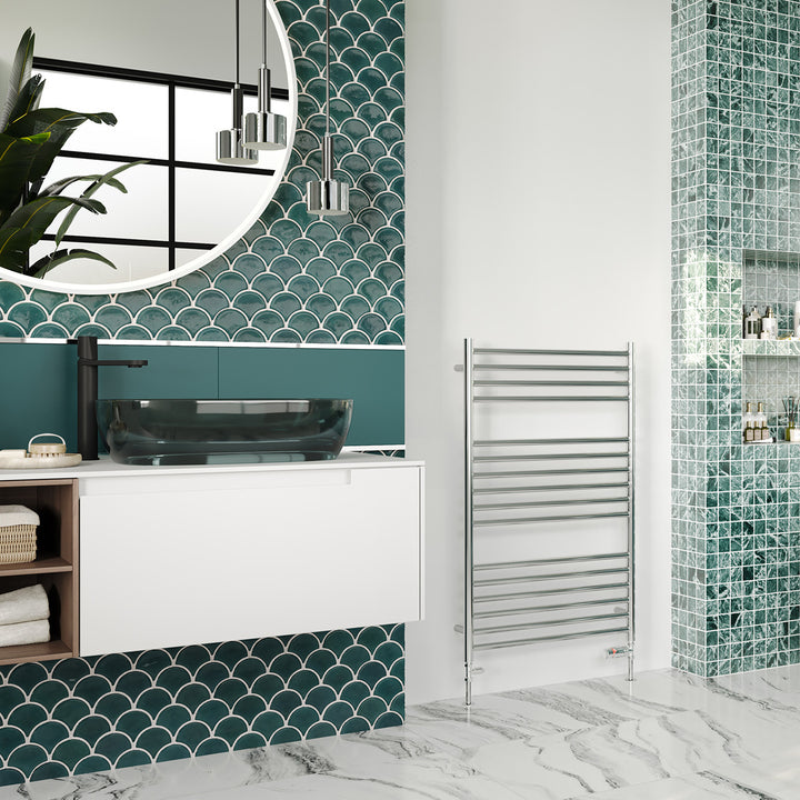 Aston - Stainless Steel Heated Towel Rail - H1000mm x W600mm - Curved