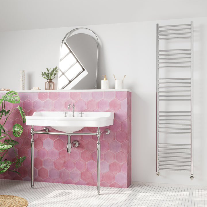 Aston - Stainless Steel Heated Towel Rail - H1800mm x W400mm - Curved