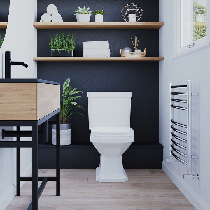 Aston - Stainless Steel Heated Towel Rail - H600mm x W600mm - Curved