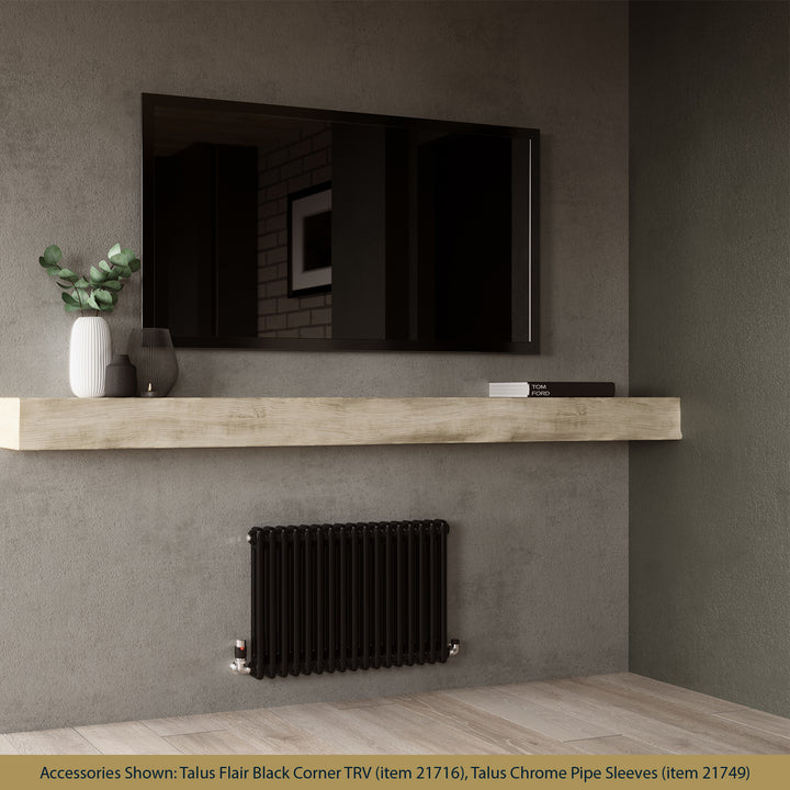 Alpha - Black Column Radiator H500mm x W768mm 2 Column