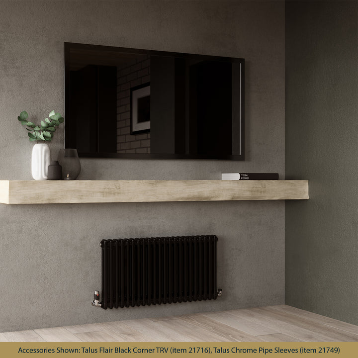 Alpha - Black Column Radiator H500mm x W988mm 2 Column - Feet Included