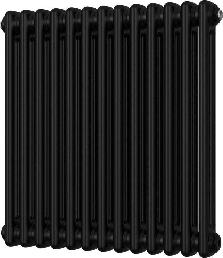 Alpha - Black Column Radiator H600mm x W592mm 2 Column