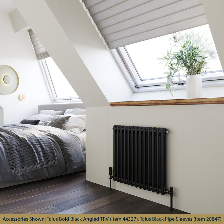 Alpha - Black Column Radiator H600mm x W592mm 2 Column - Feet Included