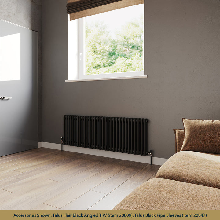 Alpha - Black Column Radiator H500mm x W1355mm 3 Column - Feet Included