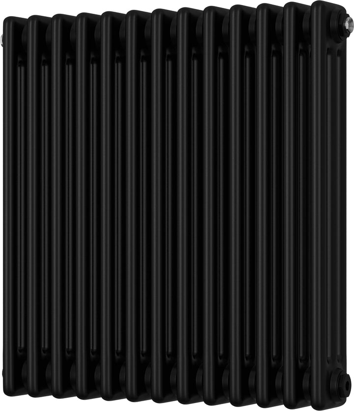 Alpha - Black Column Radiator H600mm x W599mm 3 Column