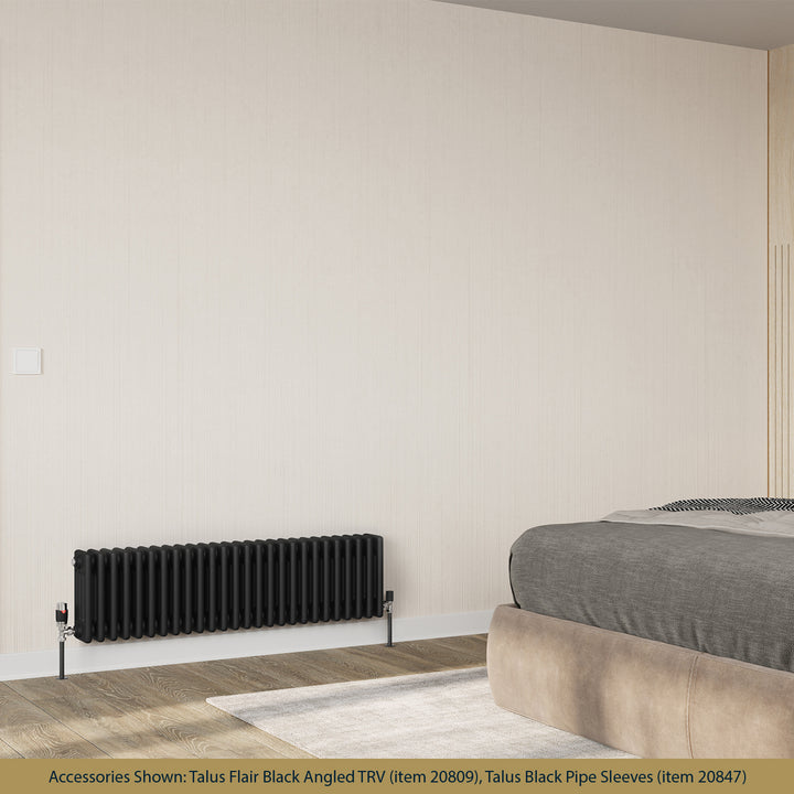 Alpha - Black Column Radiator H300mm x W1164mm 4 Column - Feet Included