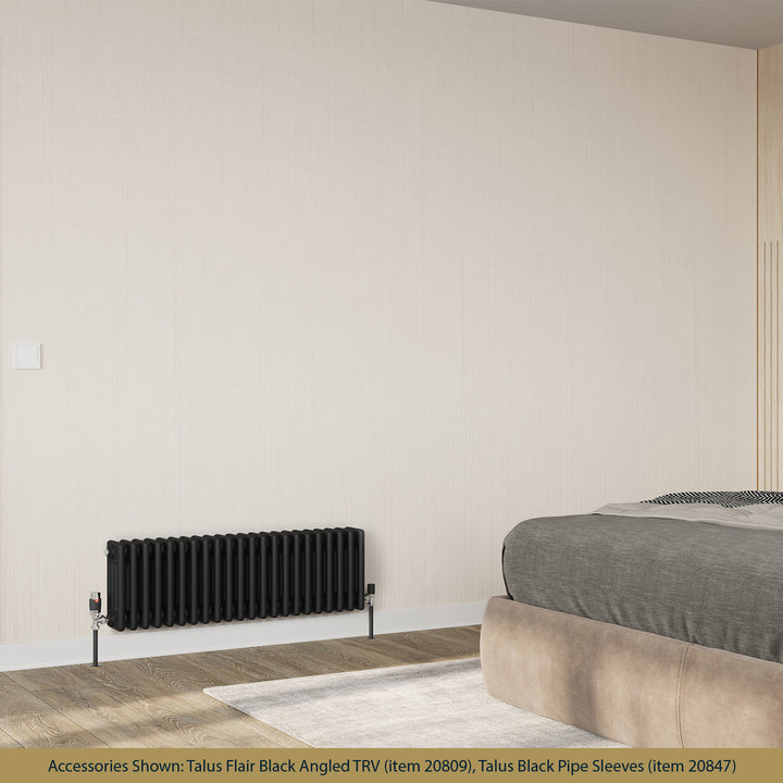 Alpha - Black Column Radiator H300mm x W988mm 4 Column