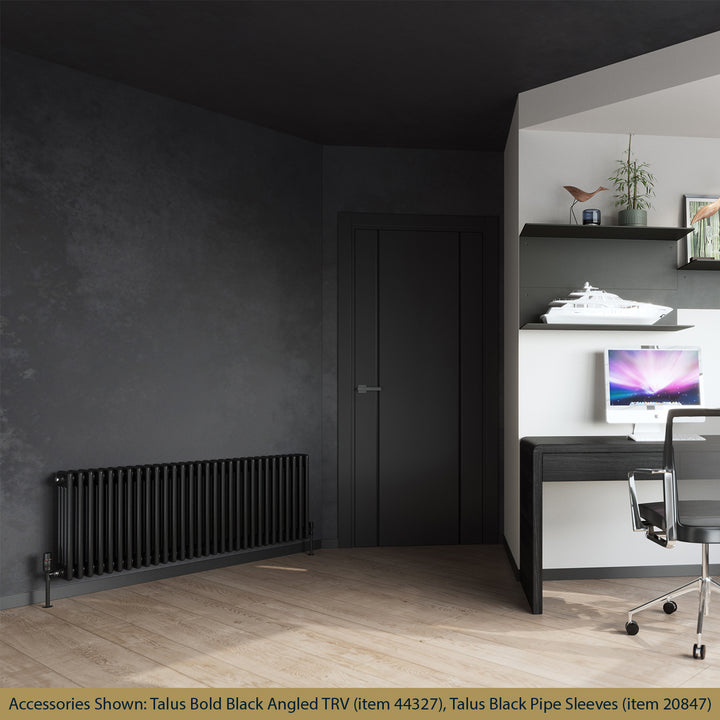 Alpha - Black Column Radiator H500mm x W1340mm 4 Column - Feet Included