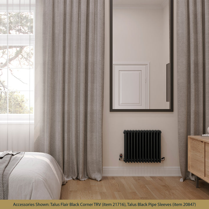 Alpha - Black Column Radiator H500mm x W592mm 4 Column - Feet Included