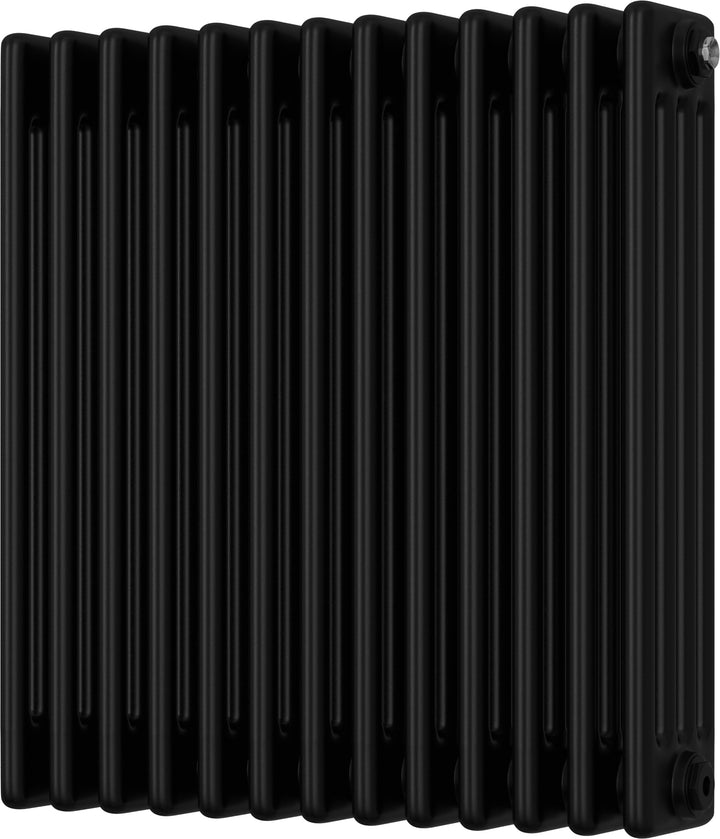 Alpha - Black Column Radiator H600mm x W592mm 4 Column