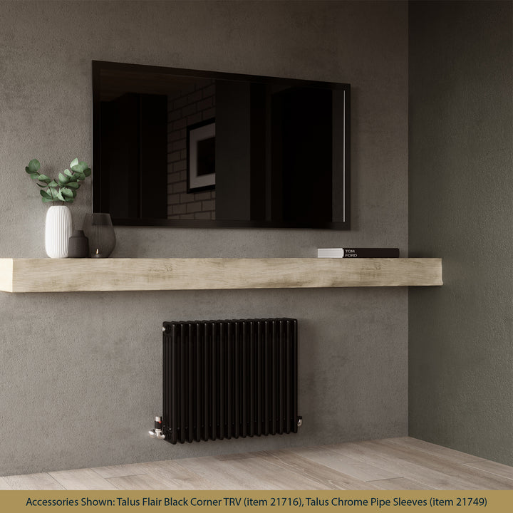 Alpha - Black Column Radiator H600mm x W768mm 4 Column - Feet Included