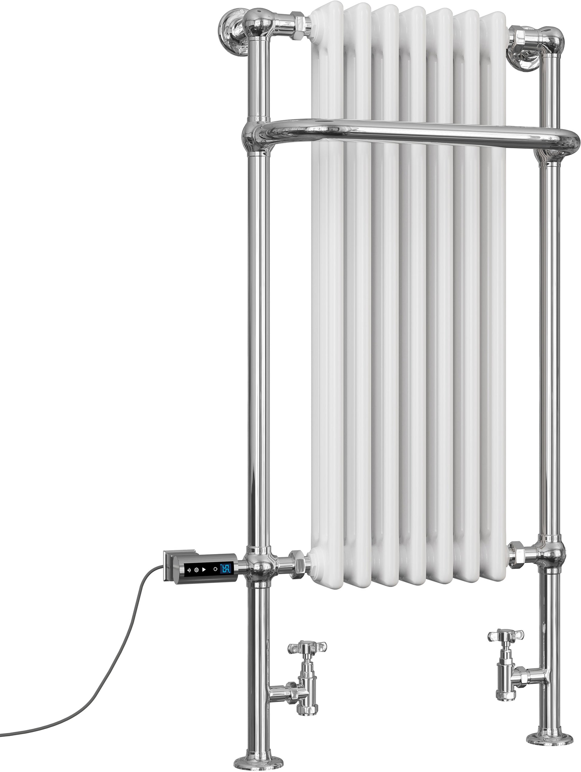 Balmoral - Traditional Dual Fuel Towel Rail H1130mm x W553mm Thermostatic WIFI - Floor Standing