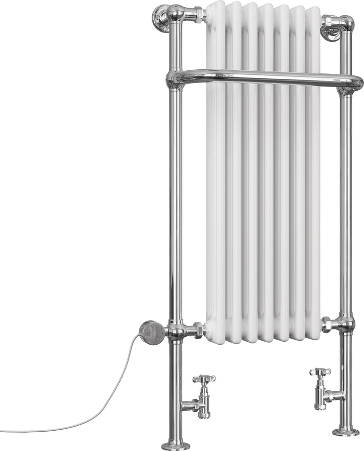 Balmoral - Traditional Dual Fuel Towel Rail H1130mm x W553mm Thermostatic - Floor Standing