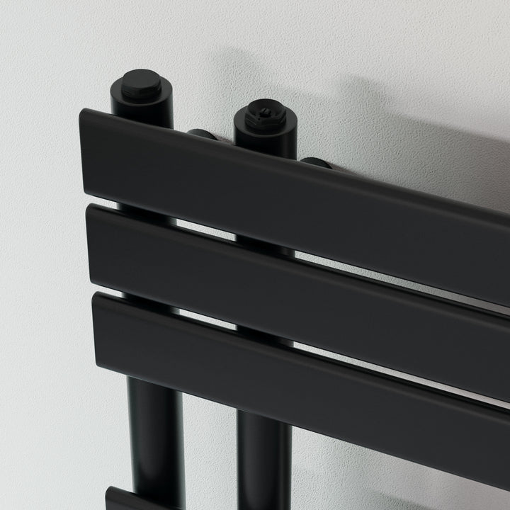 Stirling Bold - Black Thermostatic Radiator Valve & Installation Kit Angled 15mm
