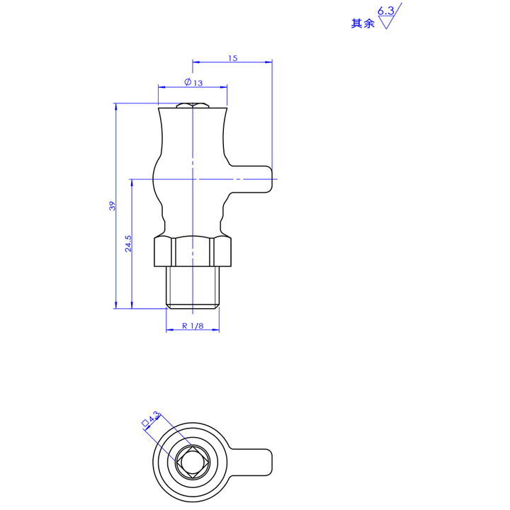 Talus - Cast Iron Radiator Bleed Valve - Natural Pewter