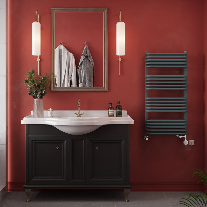 Crossmoor - Anthracite Dual Fuel Towel Rail H1000mm x W500mm Thermostatic