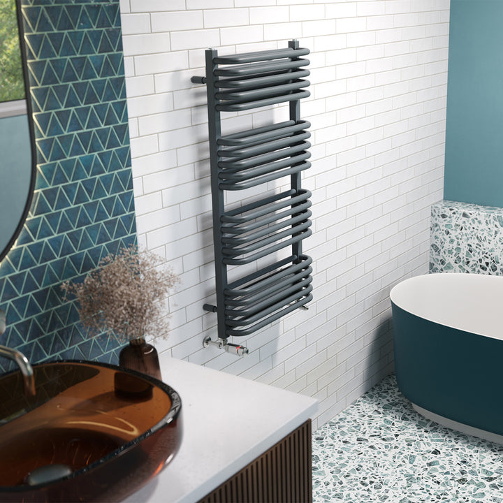 Crossmoor - Anthracite Towel Radiator - H1000mm x W500mm