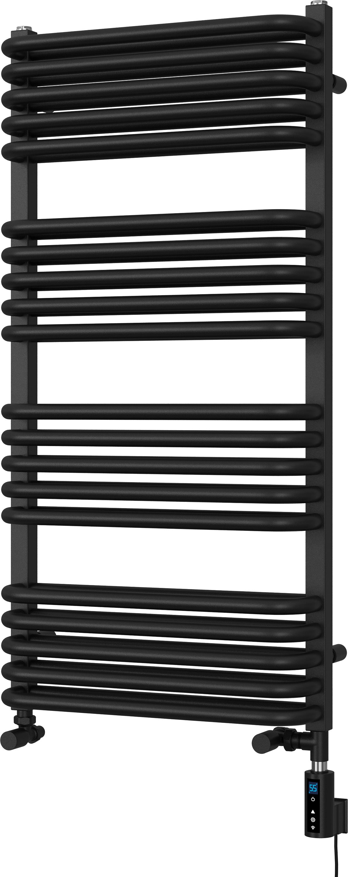 Crossmoor - Black Dual Fuel Towel Rail H1000mm x W500mm Thermostatic WIFI