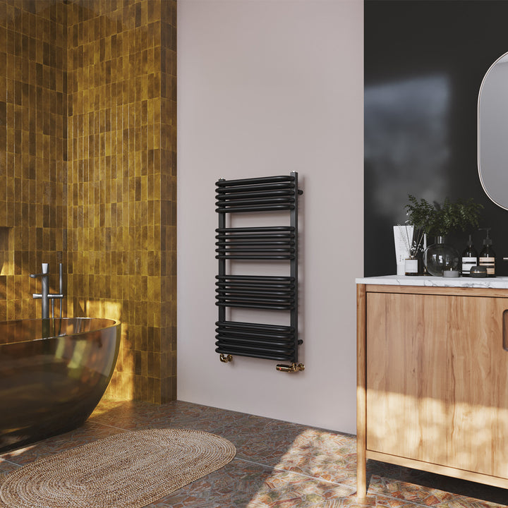 Crossmoor - Black Towel Radiator - H1000mm x W500mm