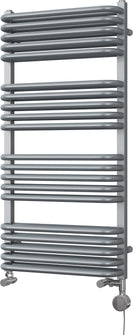 Crossmoor - Silver Dual Fuel Towel Rail H1000mm x W500mm Thermostatic