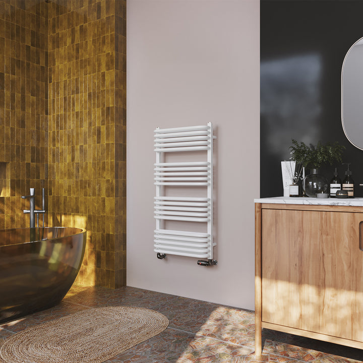 Crossmoor - White Towel Radiator - H1000mm x W500mm