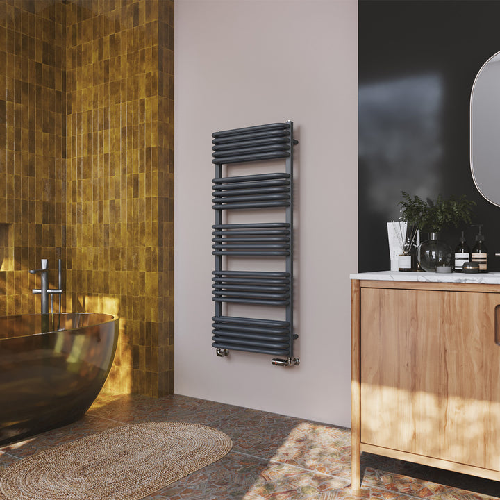 Crossmoor - Anthracite Towel Radiator - H1269mm x W500mm