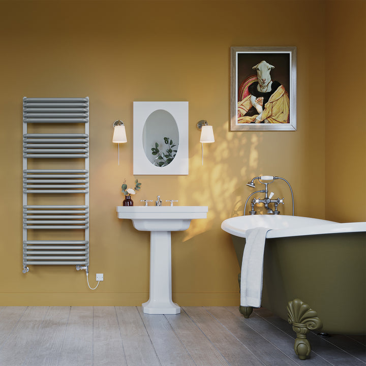 Crossmoor - Silver Dual Fuel Towel Rail H1269mm x W500mm Standard