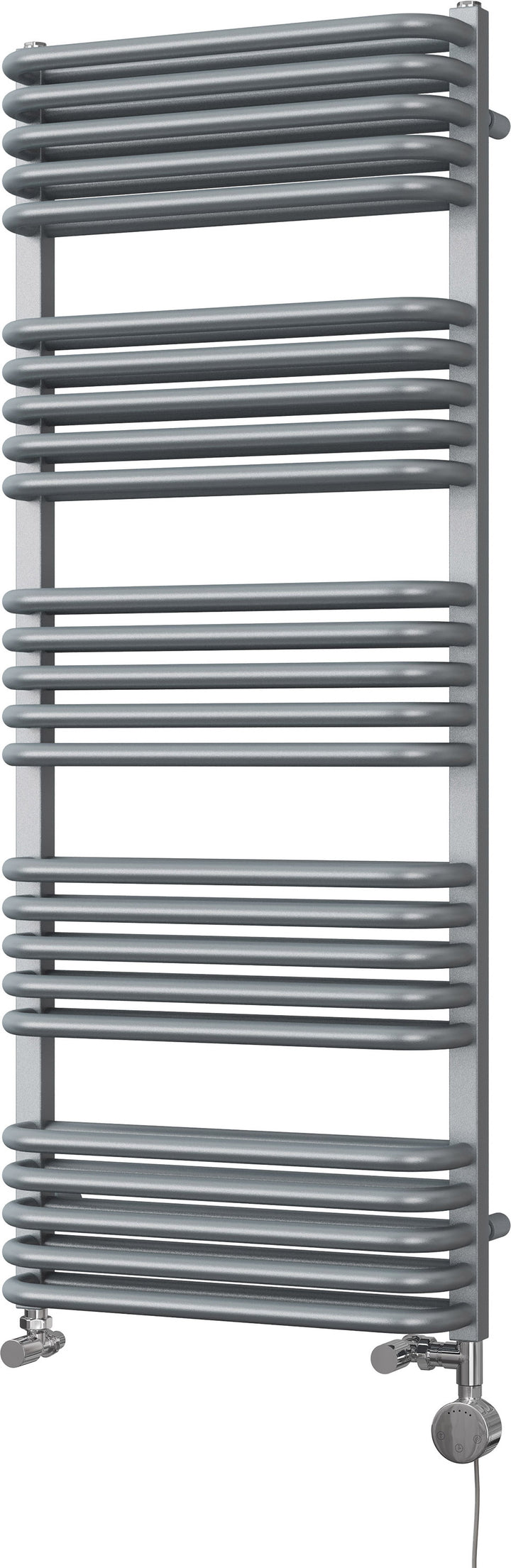 Crossmoor - Silver Dual Fuel Towel Rail H1269mm x W500mm Thermostatic