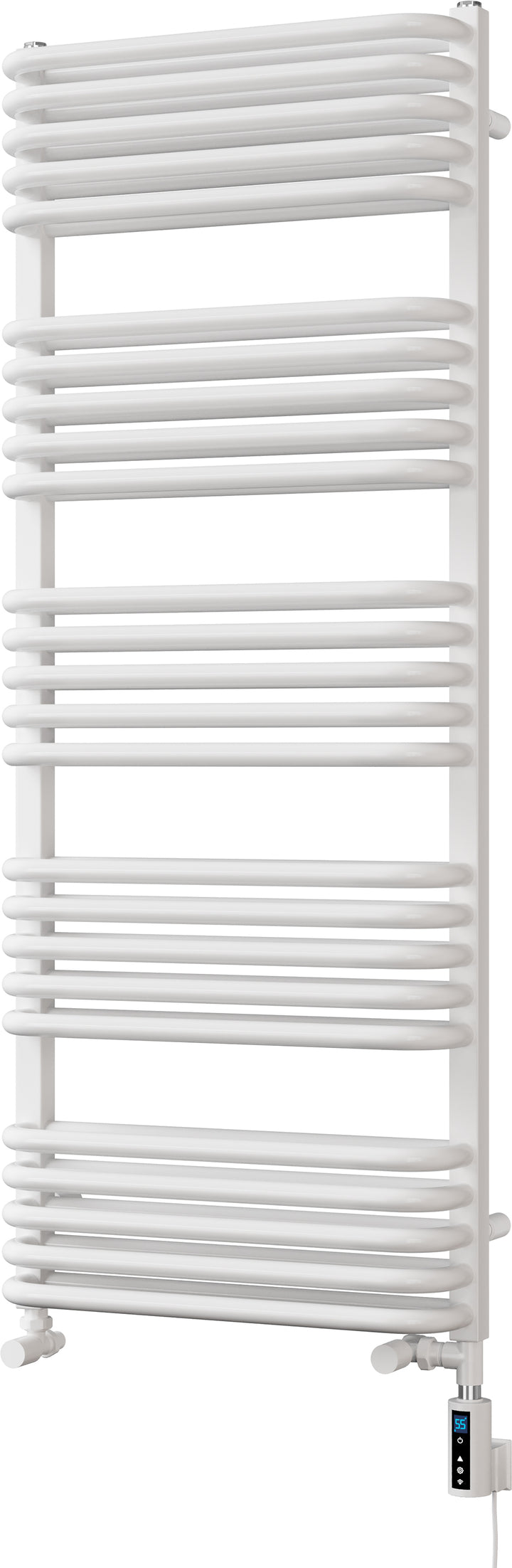 Crossmoor - White Dual Fuel Towel Rail H1269mm x W500mm Thermostatic WIFI