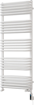 Crossmoor - White Dual Fuel Towel Rail H1269mm x W500mm Thermostatic WIFI