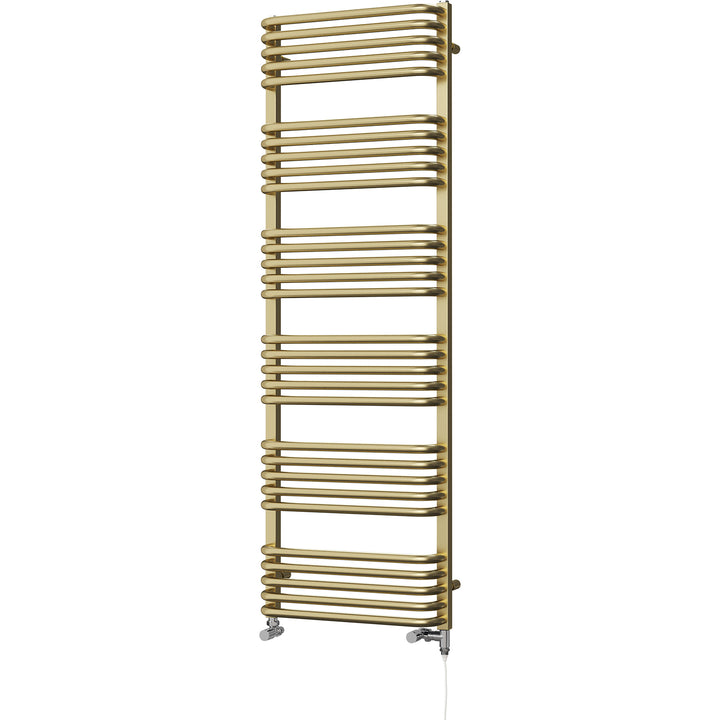 Crossmoor - Brushed Brass Dual Fuel Towel Rail H1533mm x W500mm Standard