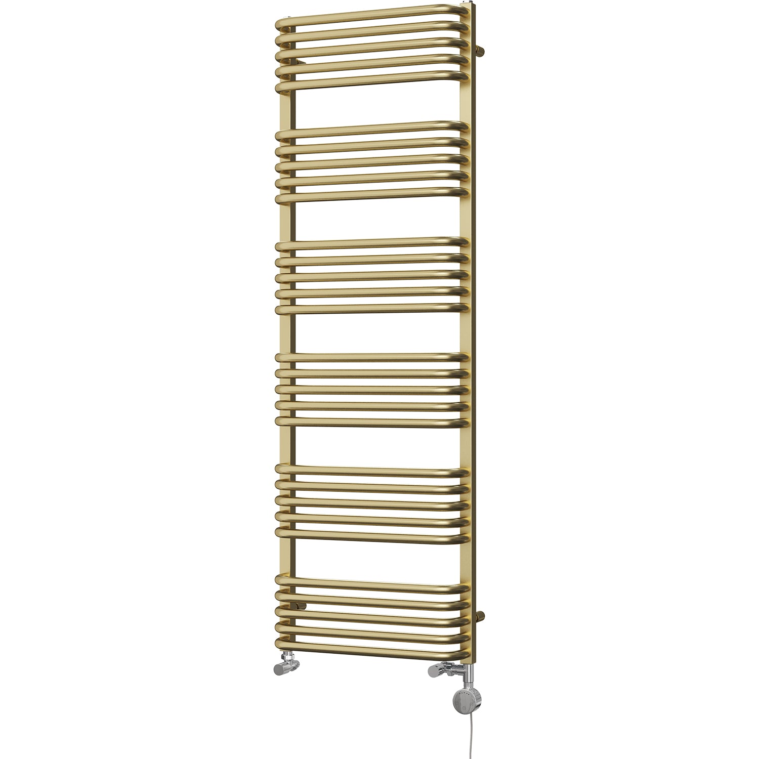 Crossmoor - Brushed Brass Dual Fuel Towel Rail H1533mm x W500mm Thermostatic