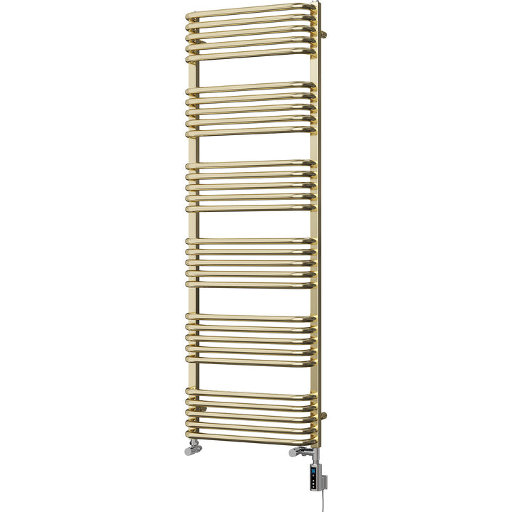 Crossmoor - Polished Brass Dual Fuel Towel Rail H1533mm x W500mm Thermostatic WIFI