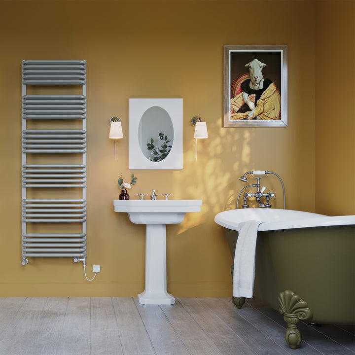 Crossmoor - Silver Dual Fuel Towel Rail H1533mm x W500mm Standard