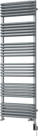 Crossmoor - Silver Dual Fuel Towel Rail H1533mm x W500mm Thermostatic WIFI