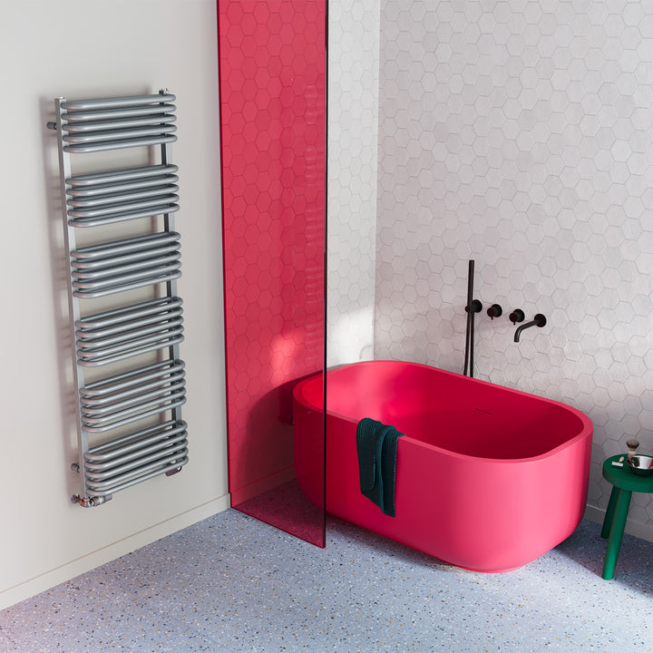 Crossmoor - Silver Towel Radiator - H1533mm x W500mm