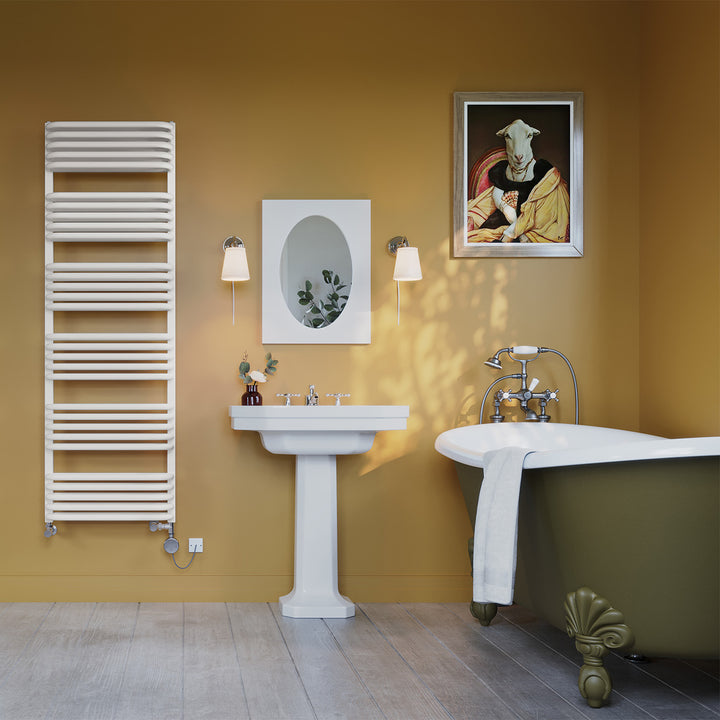 Crossmoor - White Dual Fuel Towel Rail H1533mm x W500mm Thermostatic