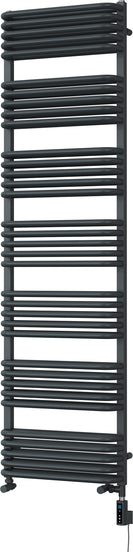 Crossmoor - Anthracite Dual Fuel Towel Rail H1800mm x W500mm Thermostatic WIFI