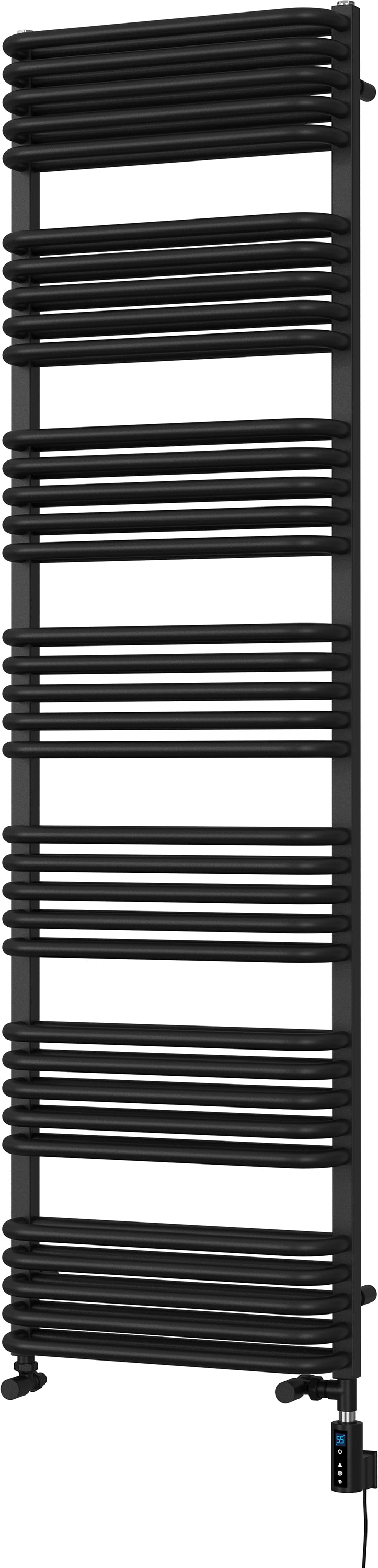 Crossmoor - Black Dual Fuel Towel Rail H1800mm x W500mm Thermostatic WIFI