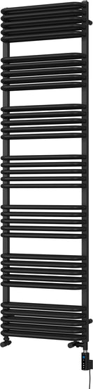 Crossmoor - Black Dual Fuel Towel Rail H1800mm x W500mm Thermostatic WIFI