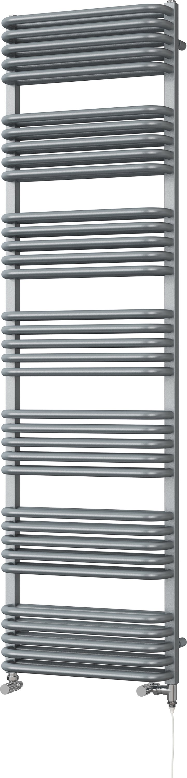 Crossmoor - Silver Dual Fuel Towel Rail H1800mm x W500mm Standard