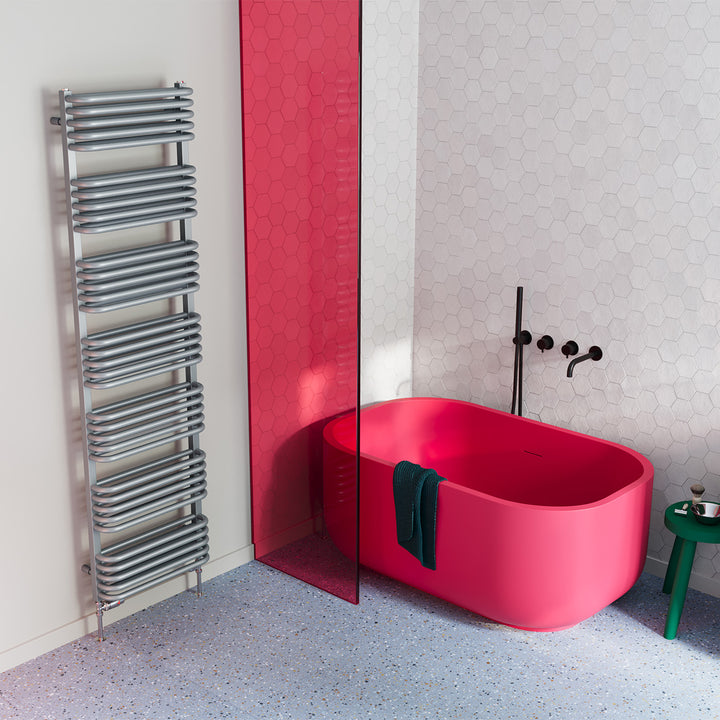 Crossmoor - Silver Towel Radiator - H1800mm x W500mm