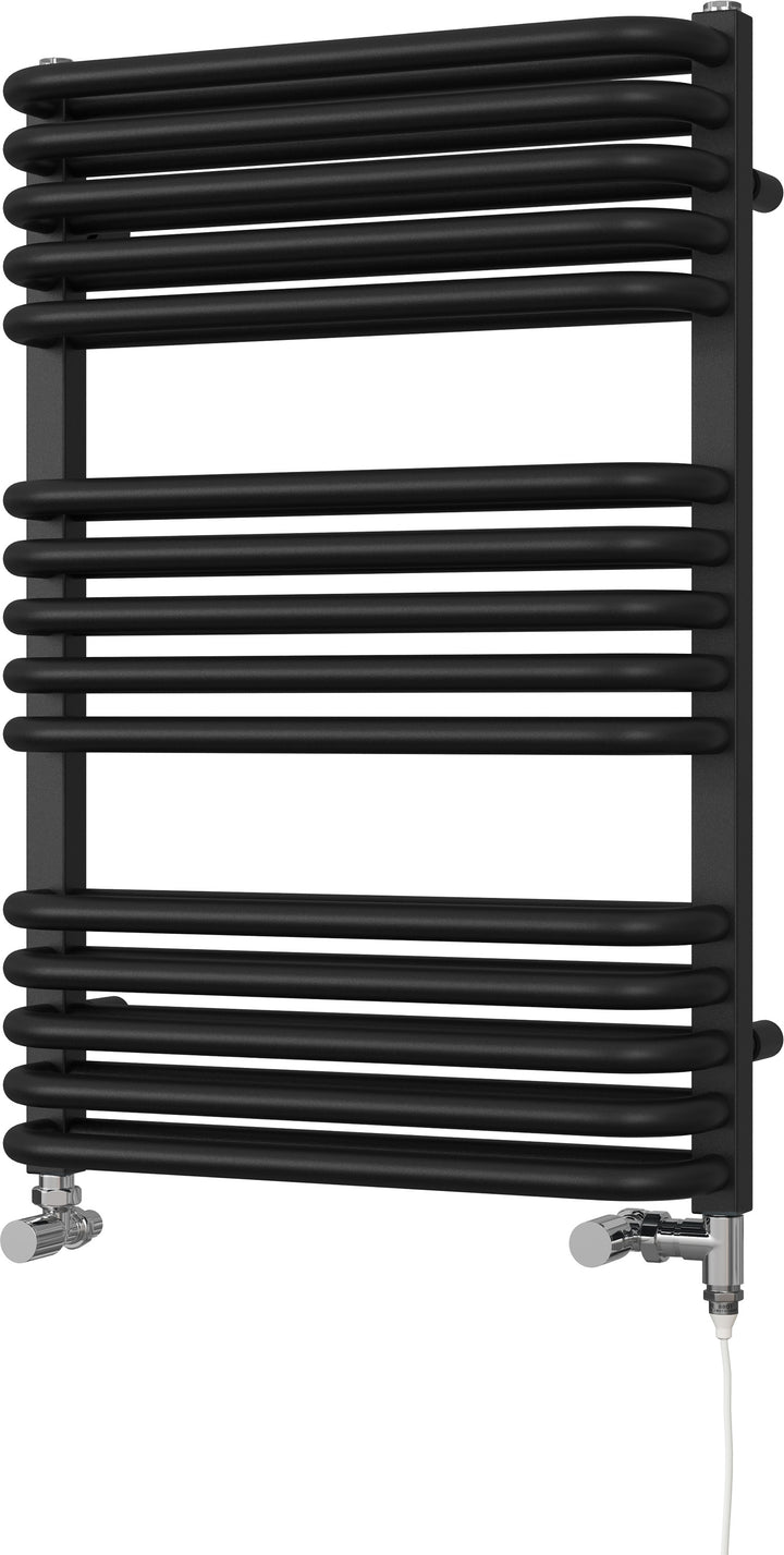 Crossmoor - Black Dual Fuel Towel Rail H736mm x W500mm Standard