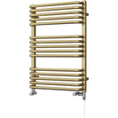 Crossmoor - Brushed Gold Dual Fuel Towel Rail H736mm x W500mm Standard