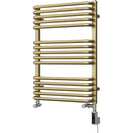 Crossmoor - Brushed Gold Dual Fuel Towel Rail H736mm x W500mm Thermostatic WIFI