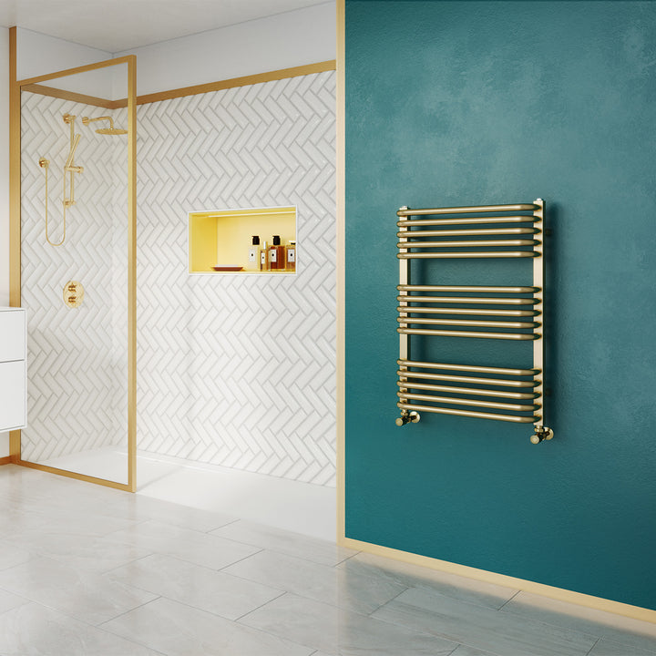 Crossmoor - Brushed Brass Towel Radiator - H736mm x W500mm