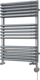 Crossmoor - Silver Dual Fuel Towel Rail H736mm x W500mm Thermostatic