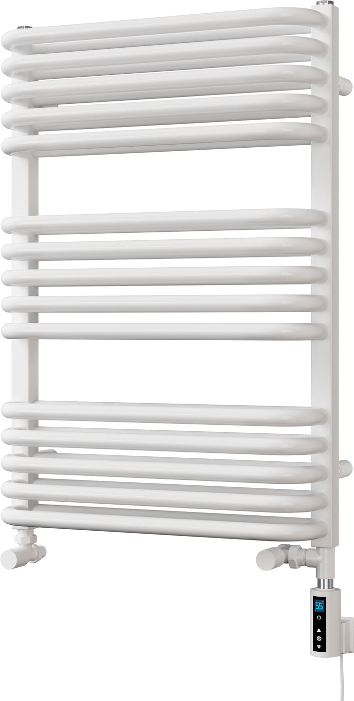 Crossmoor - White Dual Fuel Towel Rail H736mm x W500mm Thermostatic WIFI