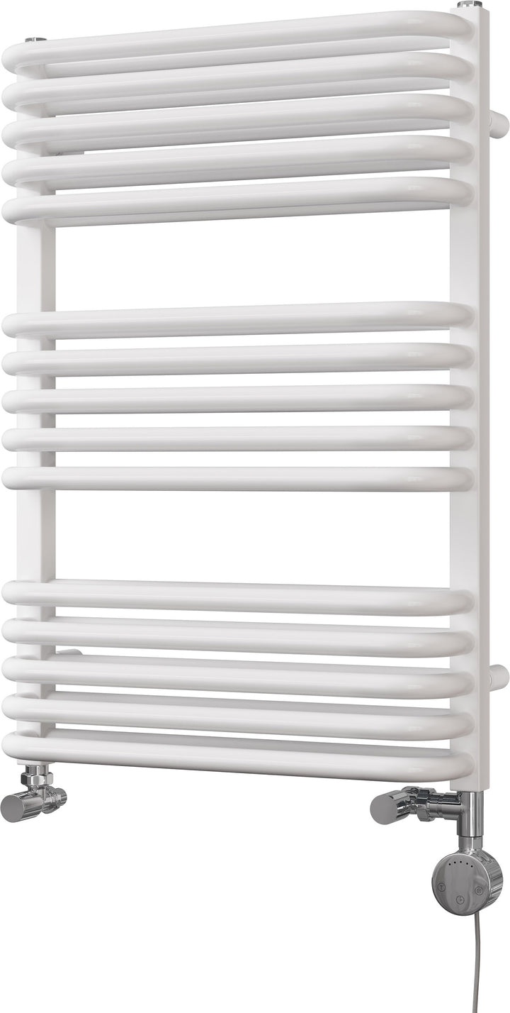 Crossmoor - White Dual Fuel Towel Rail H736mm x W500mm Thermostatic