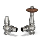 Derry Traditional - Chrome Thermostatic Radiator Valve & Lockshield Angled 8mm